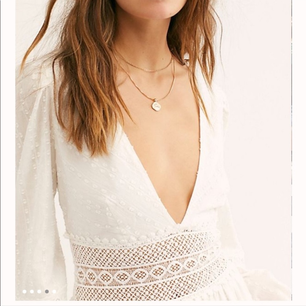 NWT Free People Delightful Mini Dress, White, size 4